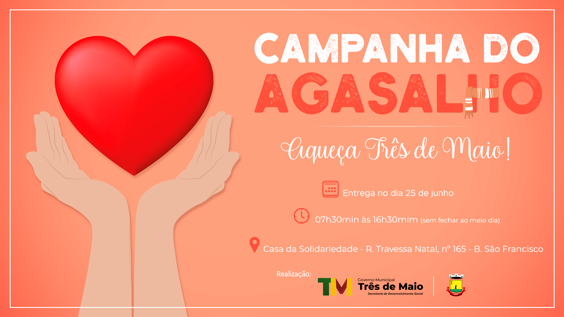 ARRECADAÇÕES DA CAMPANHA DO AGASALHO SERÃO ENTREGUES AMANHÃ